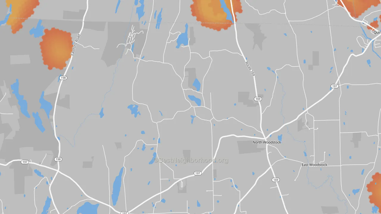 Bike Grade map of North Woodstock, CT