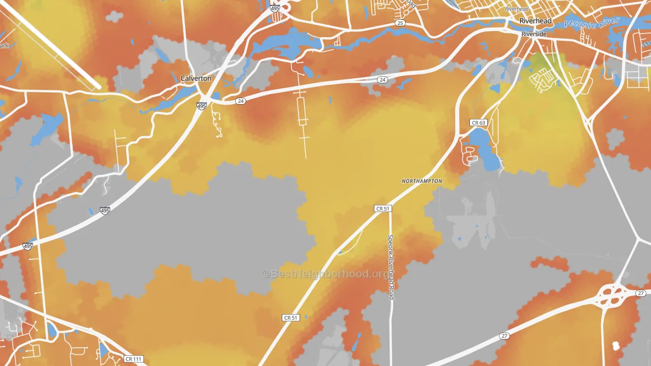 Bike Grade map of Northampton, NY