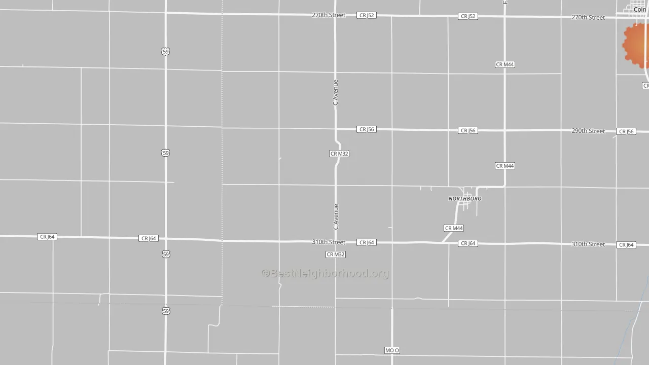 Bike Grade map of Northboro, IA