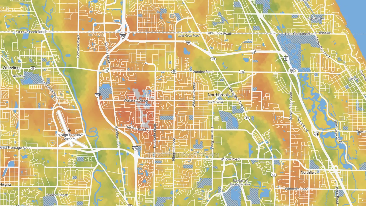 Bike Grade map of Northbrook, IL