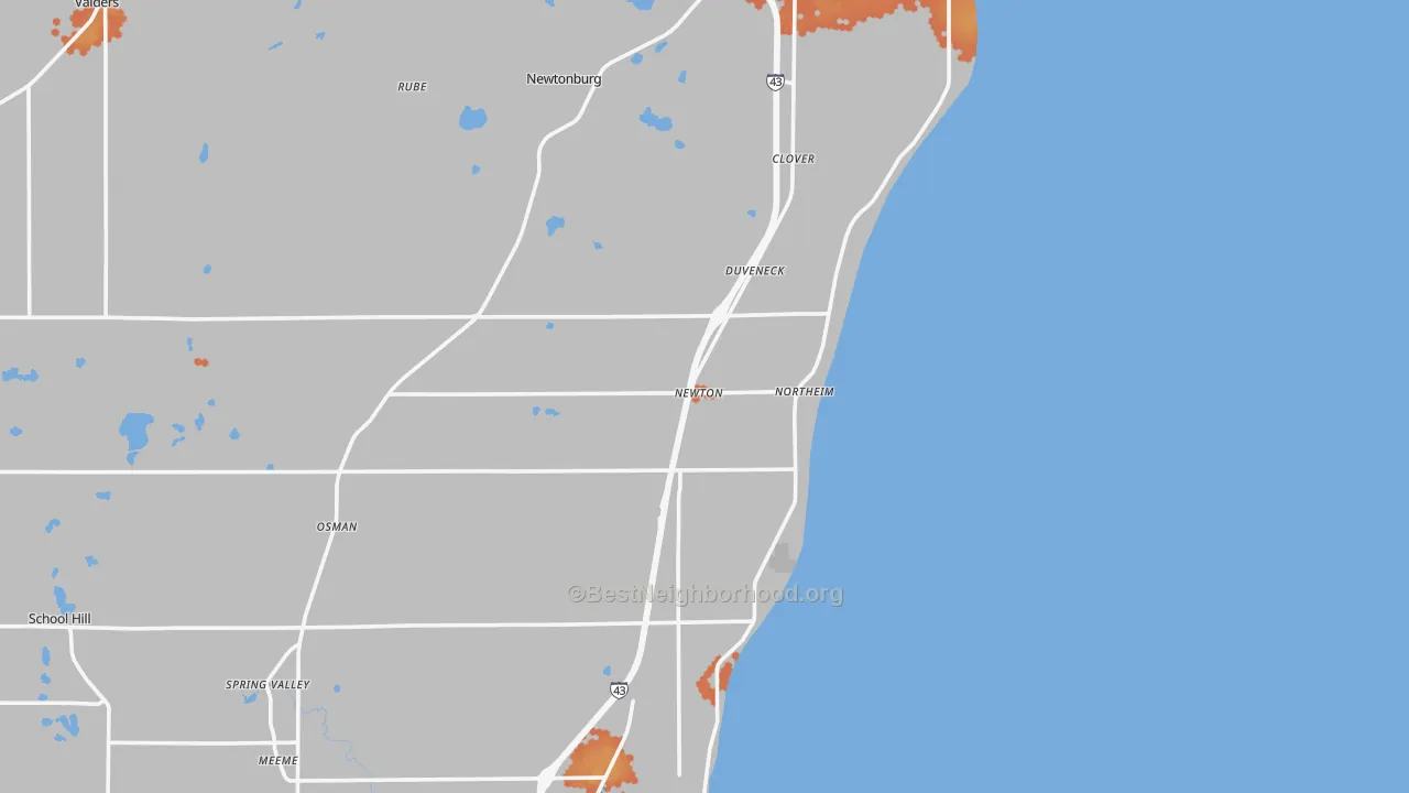 Bike Grade map of Northeim, WI