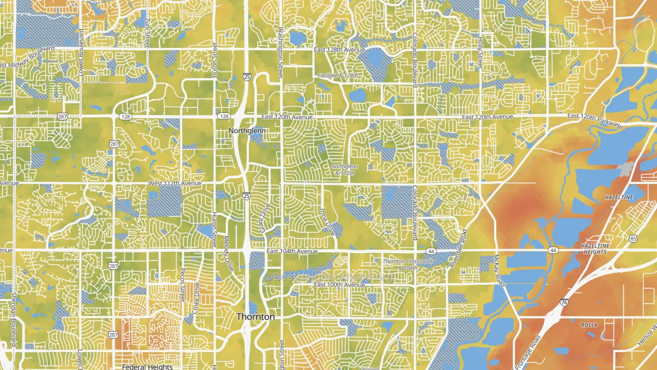 Bike Grade map of Northglenn, CO