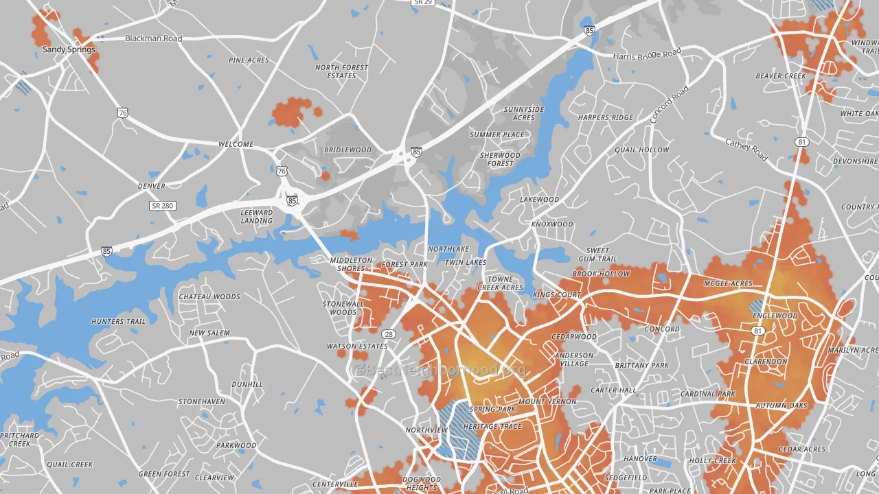 Bike Grade map of Northlake, SC