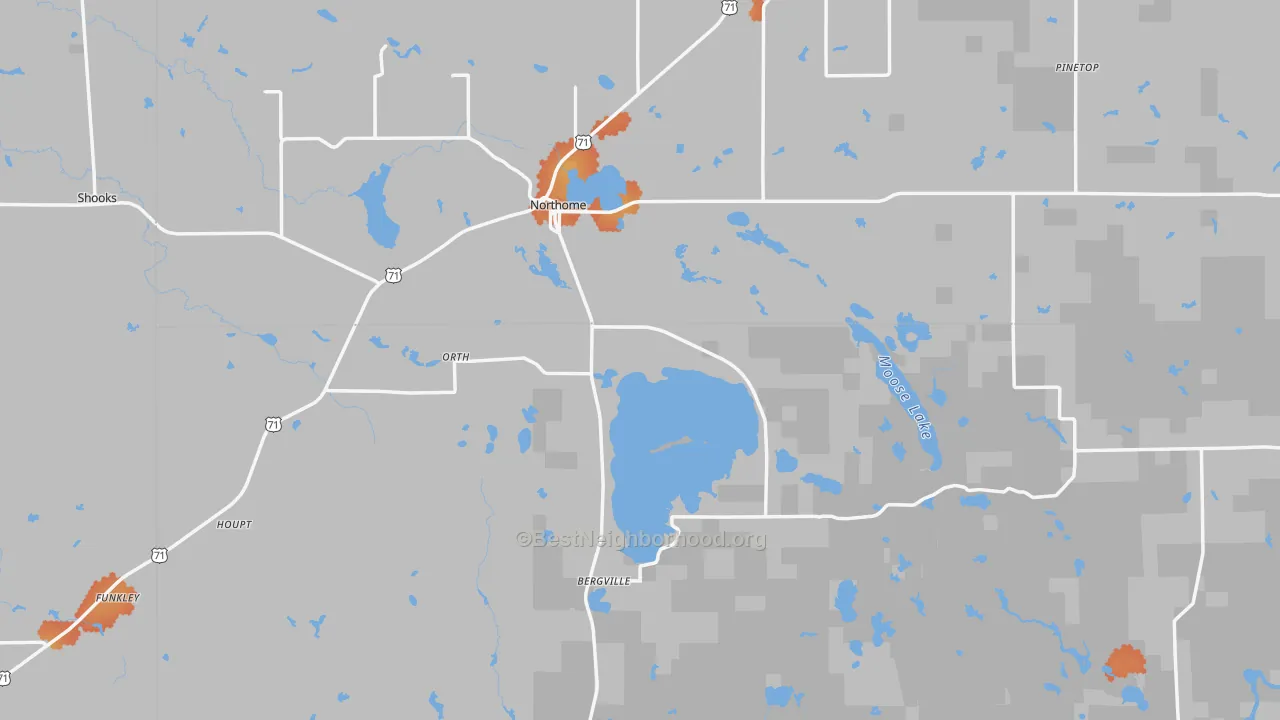 Bike Grade map of Northome, MN