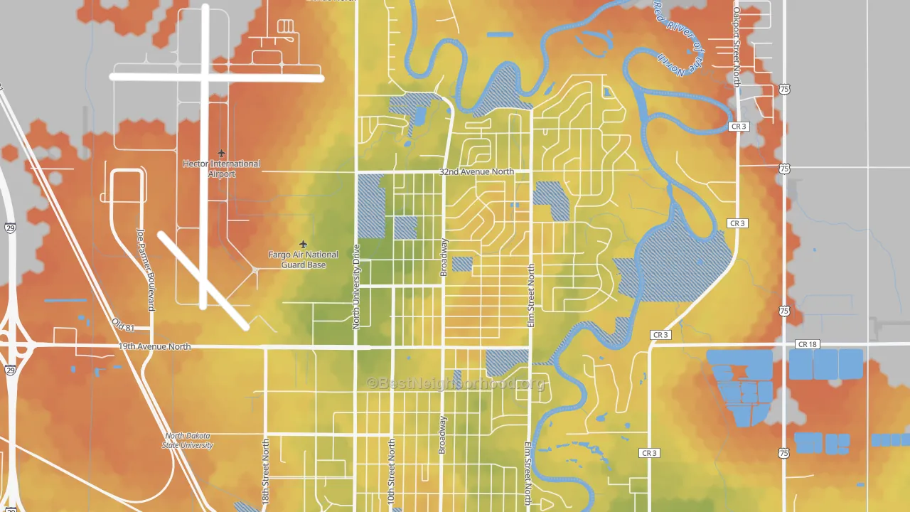 Bike Grade map of Northport, Fargo, ND