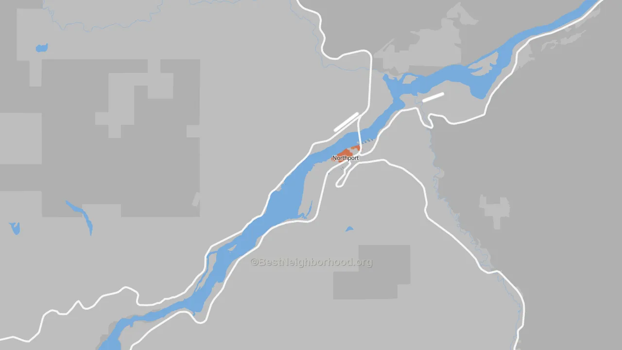Bike Grade map of Northport, WA