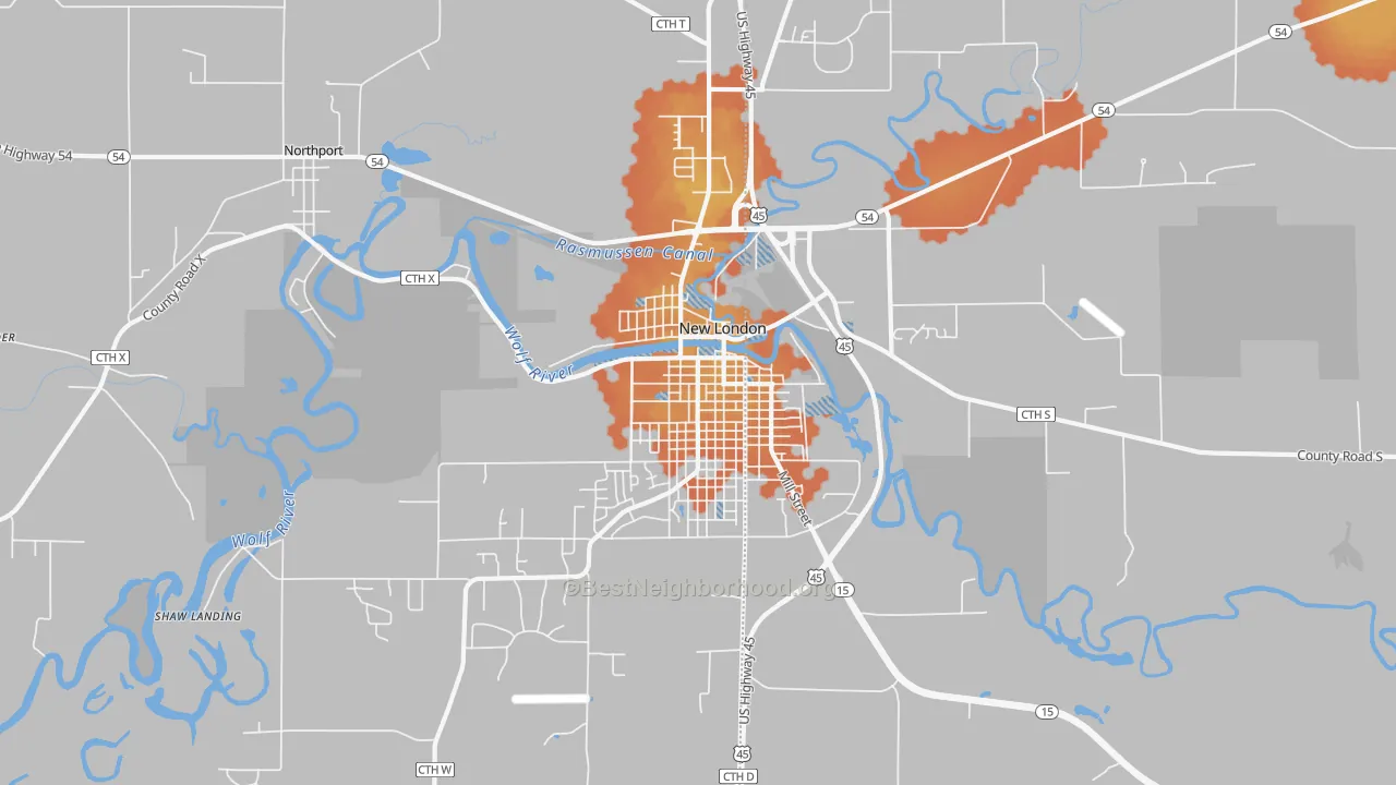 Bike Grade map of Northport, WI