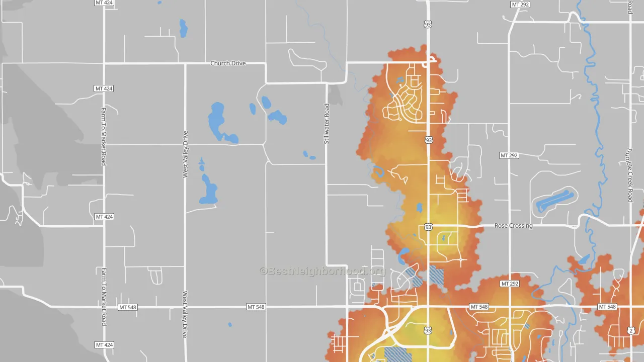 Bike Grade map of Northridge Heights, MT