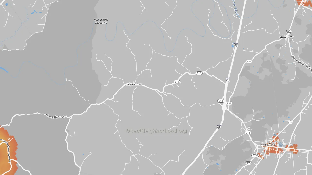Bike Grade map of Northtown, KY