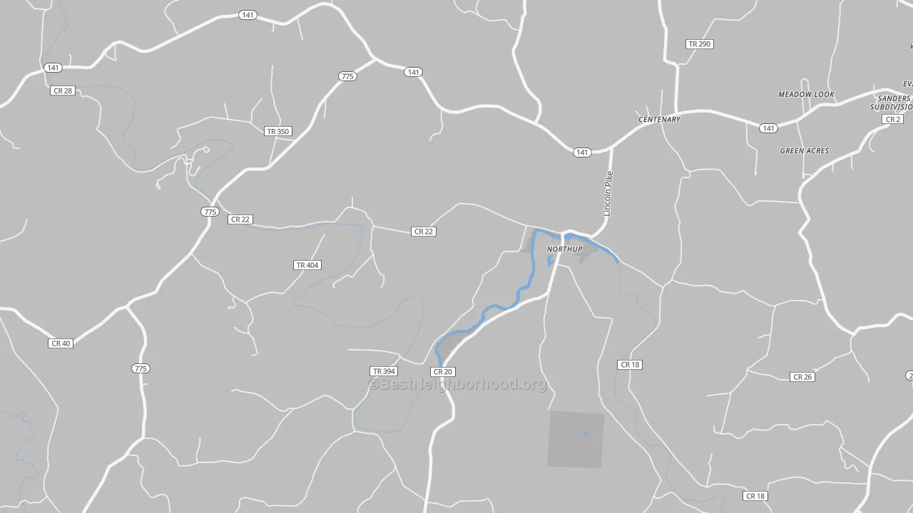 Bike Grade map of Northup, OH