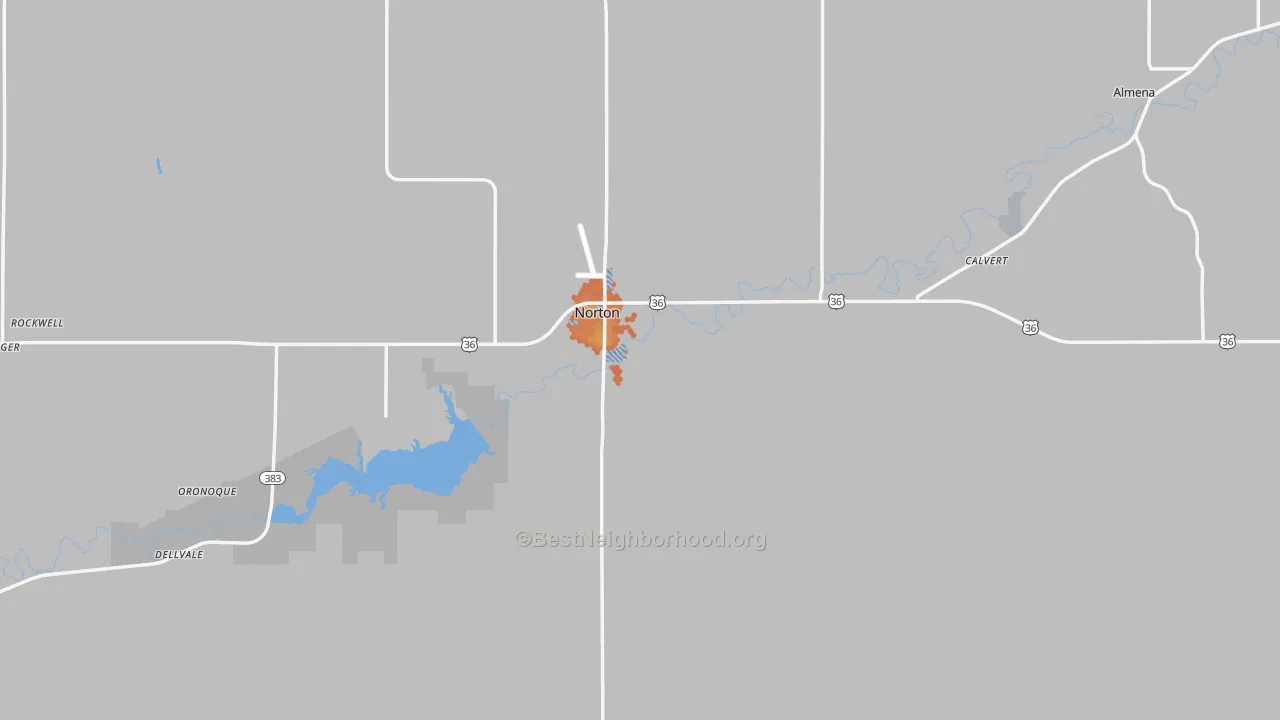 Bike Grade map of Norton County, KS