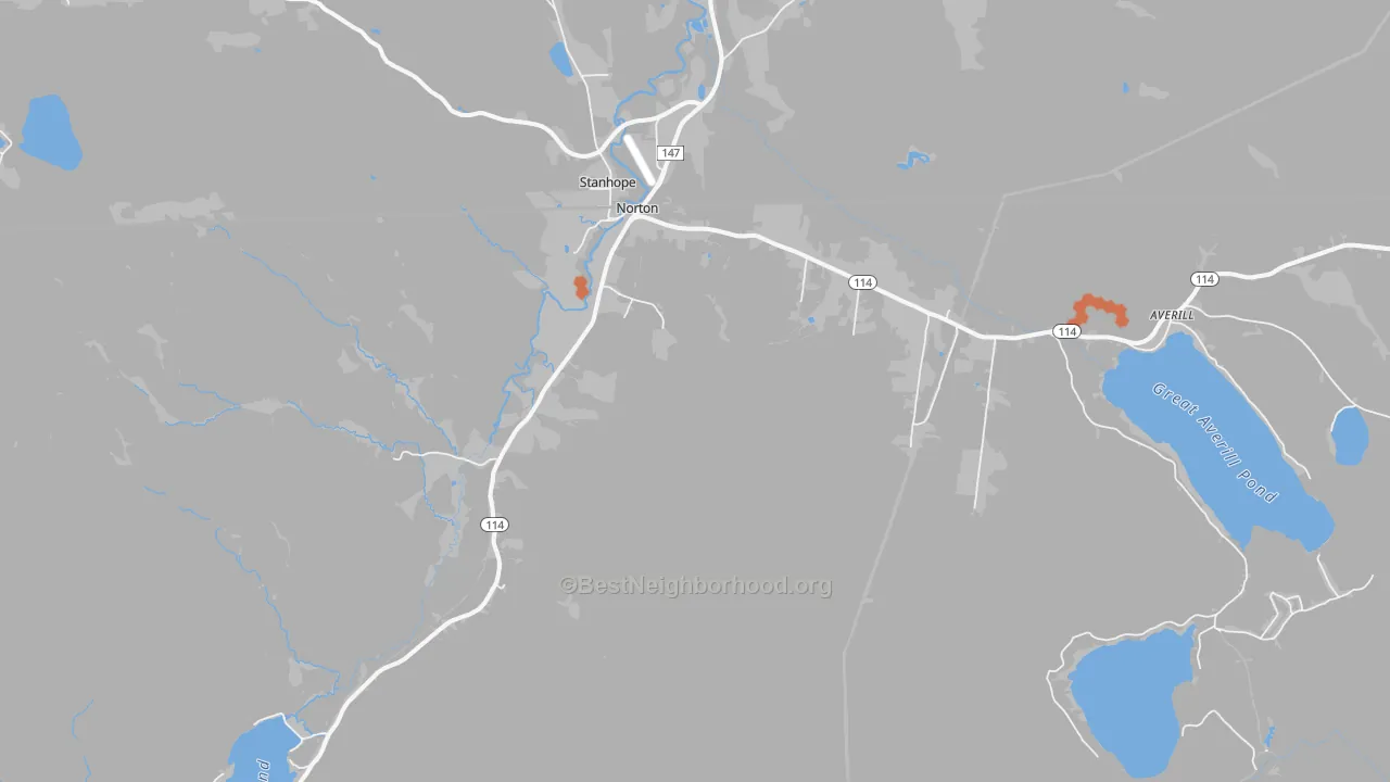 Bike Grade map of Norton, VT