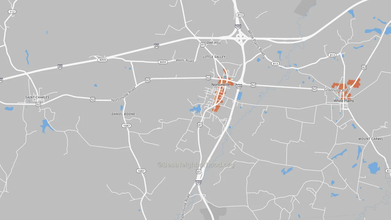 Bike Grade map of Nortonville, KY