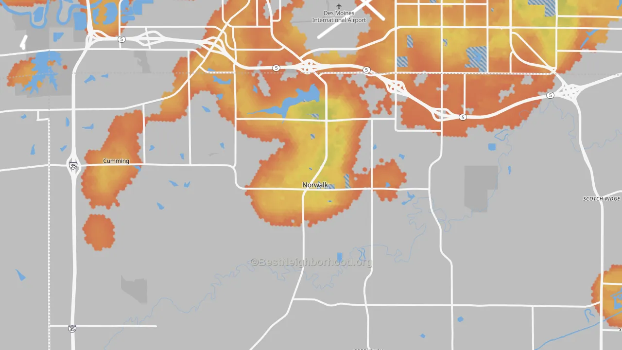 Bike Grade map of Norwalk, IA