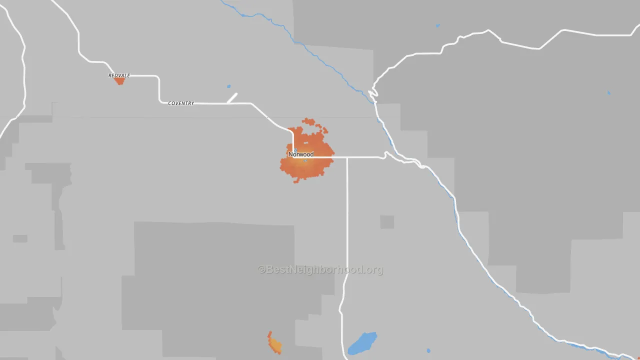 Bike Grade map of Norwood, CO