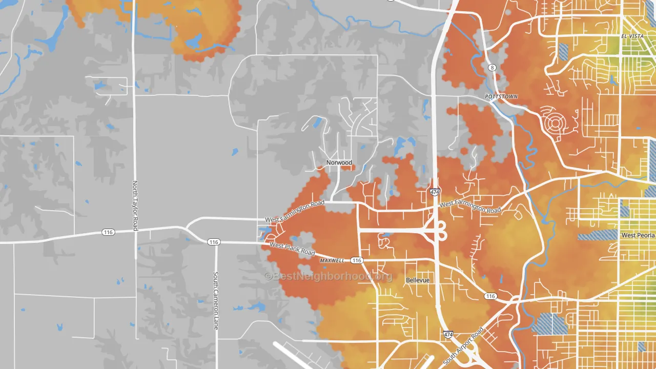 Bike Grade map of Norwood, IL