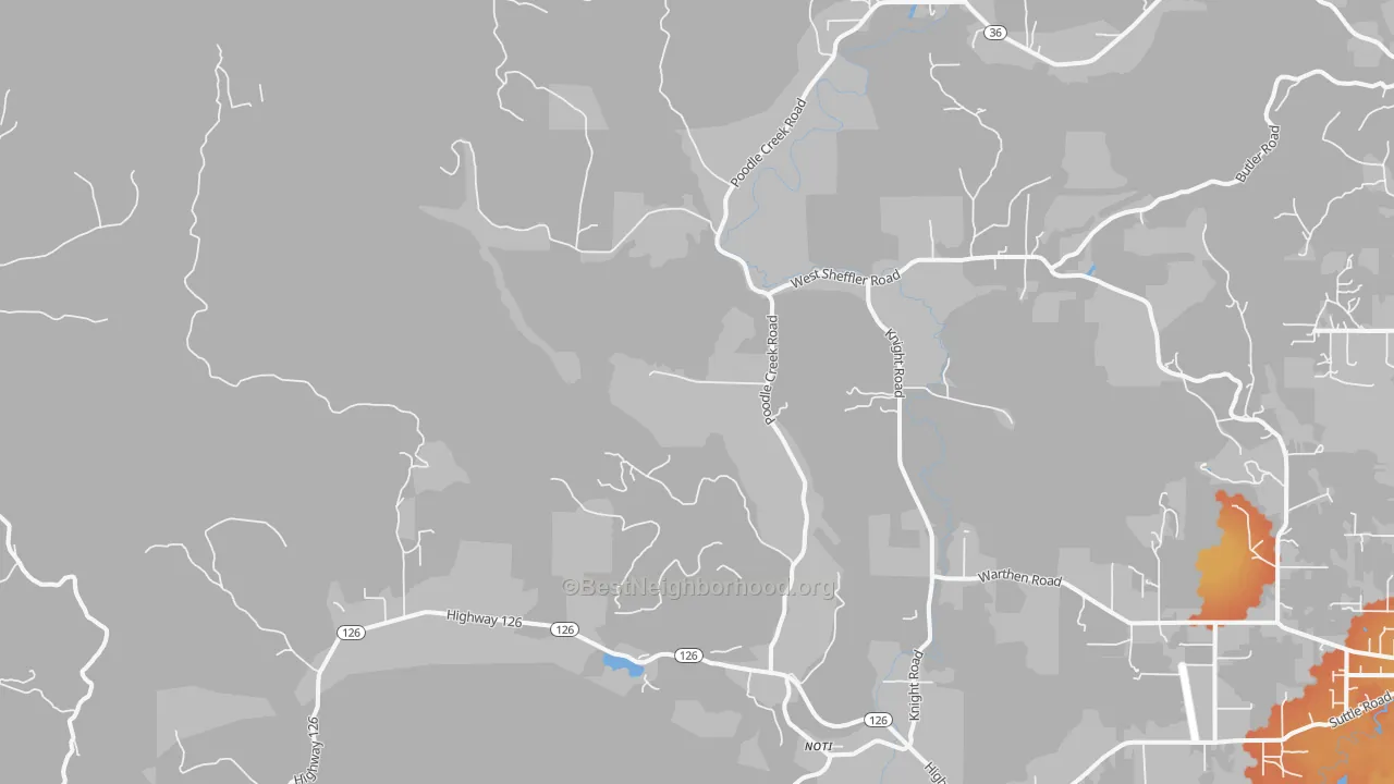 Bike Grade map of Noti, OR