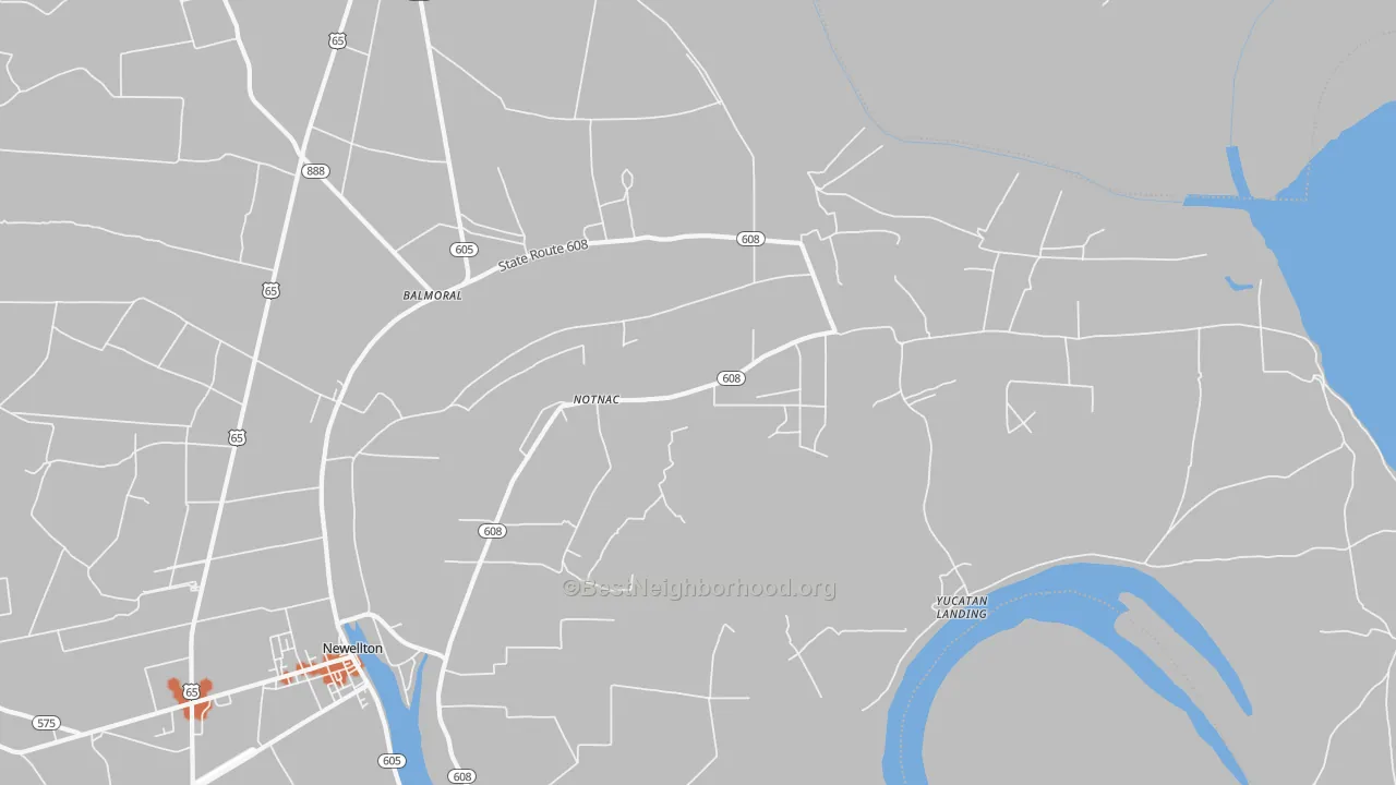 Bike Grade map of Notnac, LA