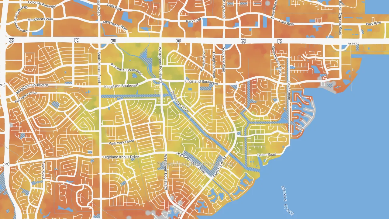 Bike Grade map of Nottingham, Katy, TX