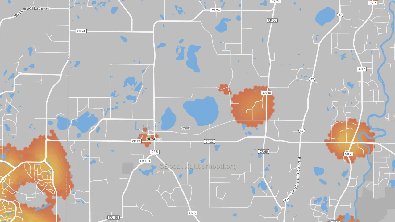 Bike Grade map of Nowthen, MN