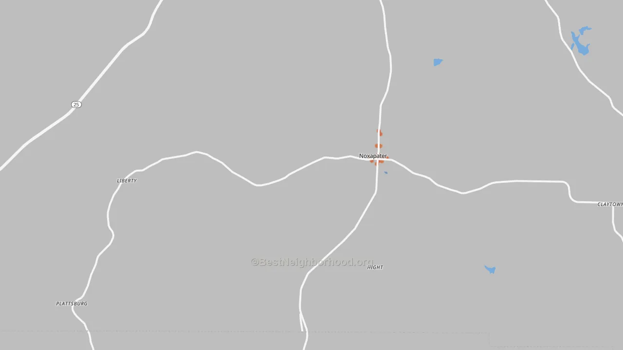 Bike Grade map of Noxapater, MS
