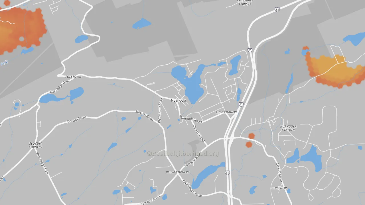 Bike Grade map of Nuangola, PA