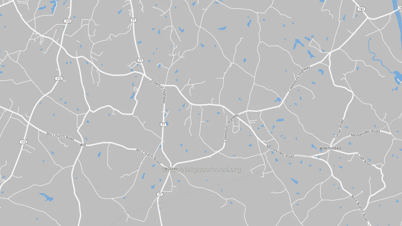 Bike Grade map of Nuberg, GA