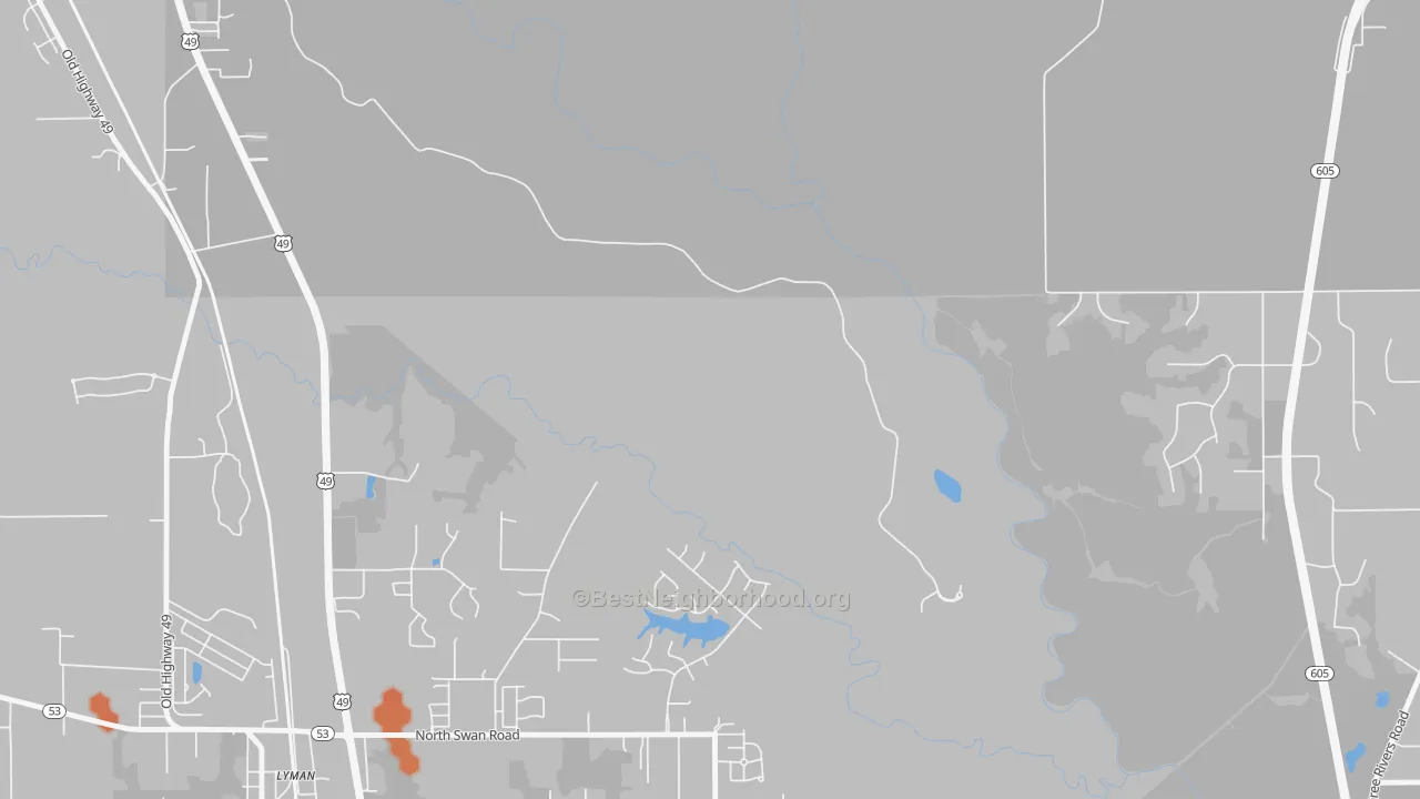 Bike Grade map of Nugent, MS