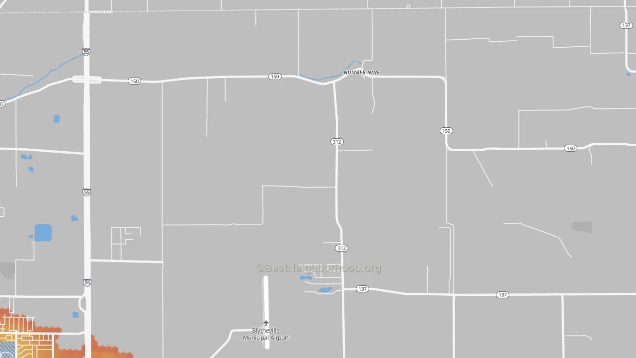 Bike Grade map of Number Nine, AR