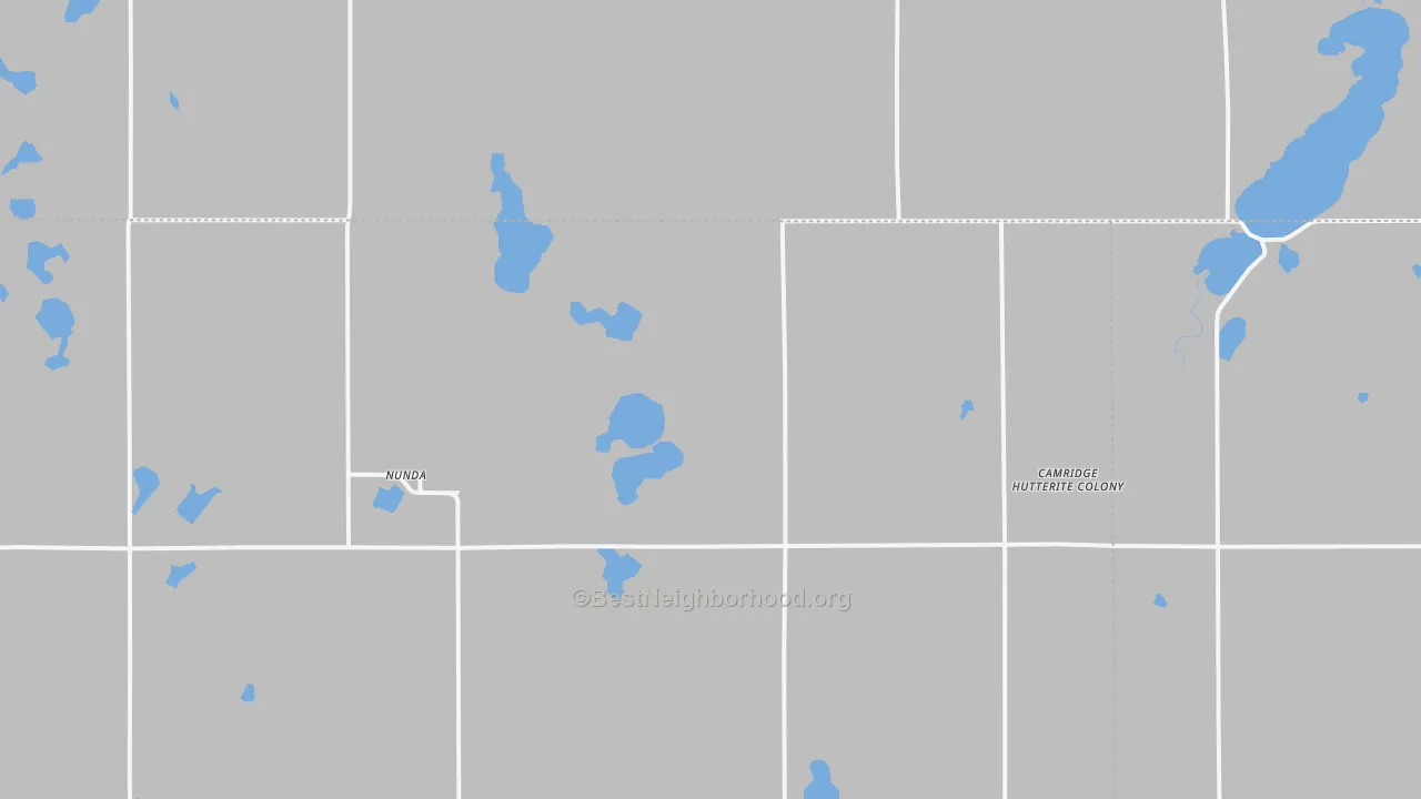 Bike Grade map of Nunda, SD