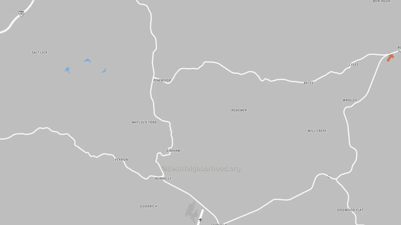 Bike Grade map of Nunnelly, TN