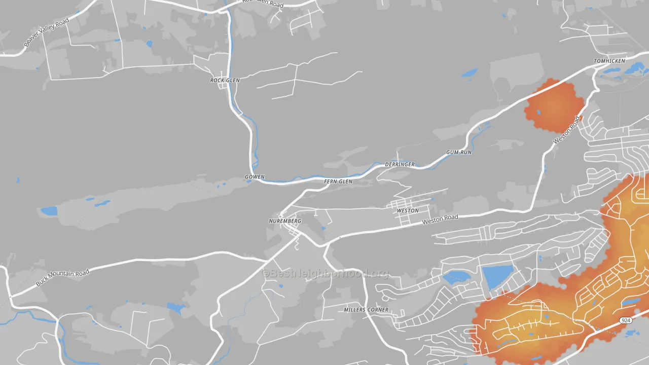Bike Grade map of Nuremberg, PA