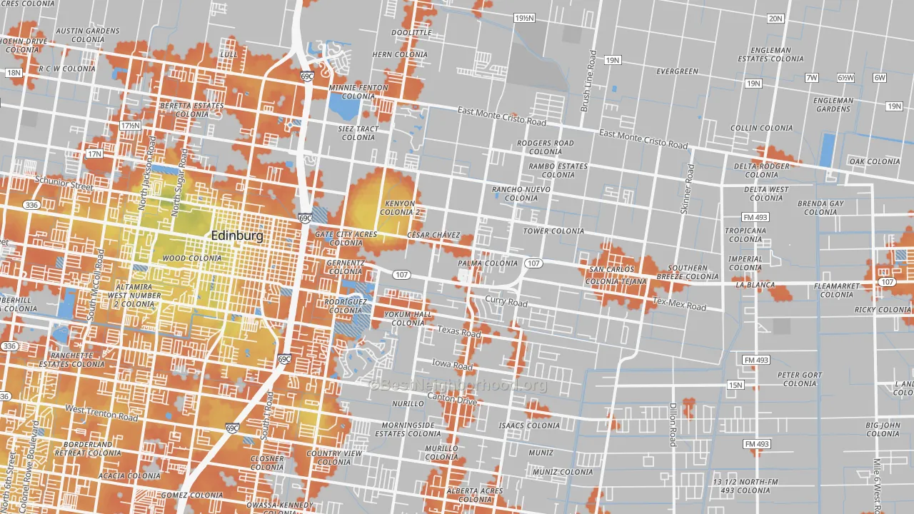 Bike Grade map of Nurillo, TX