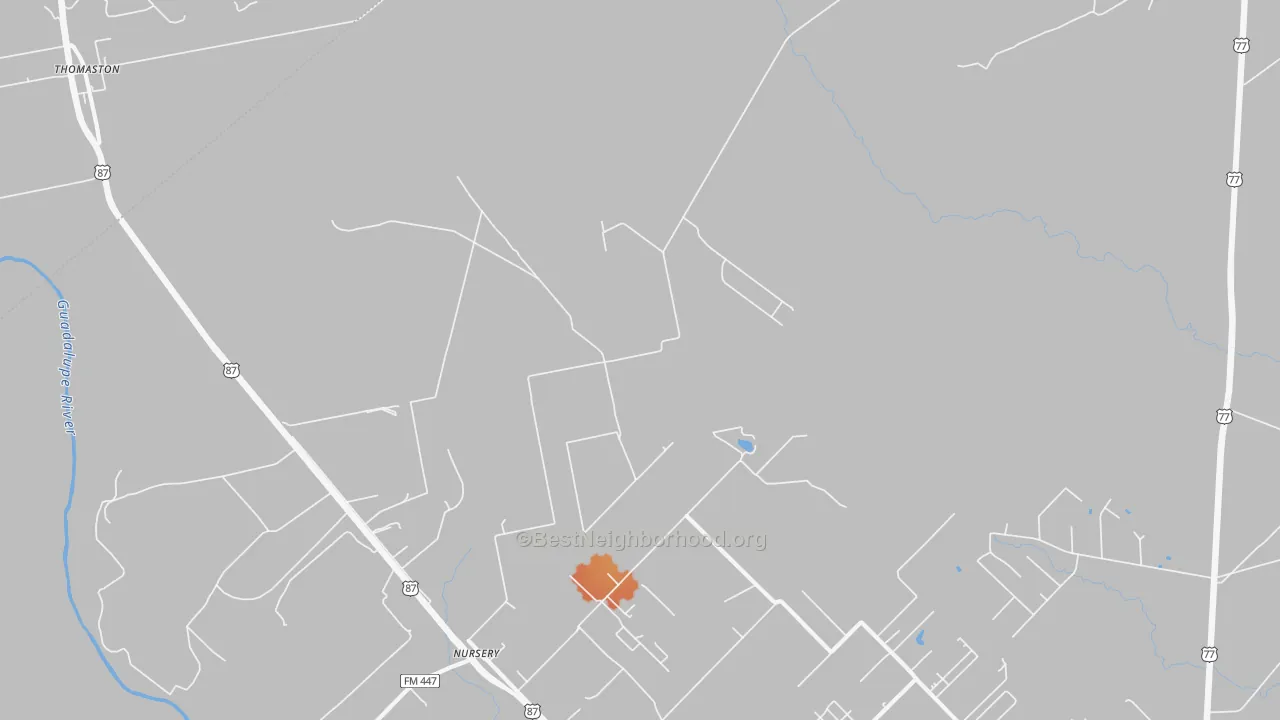 Bike Grade map of Nursery, TX