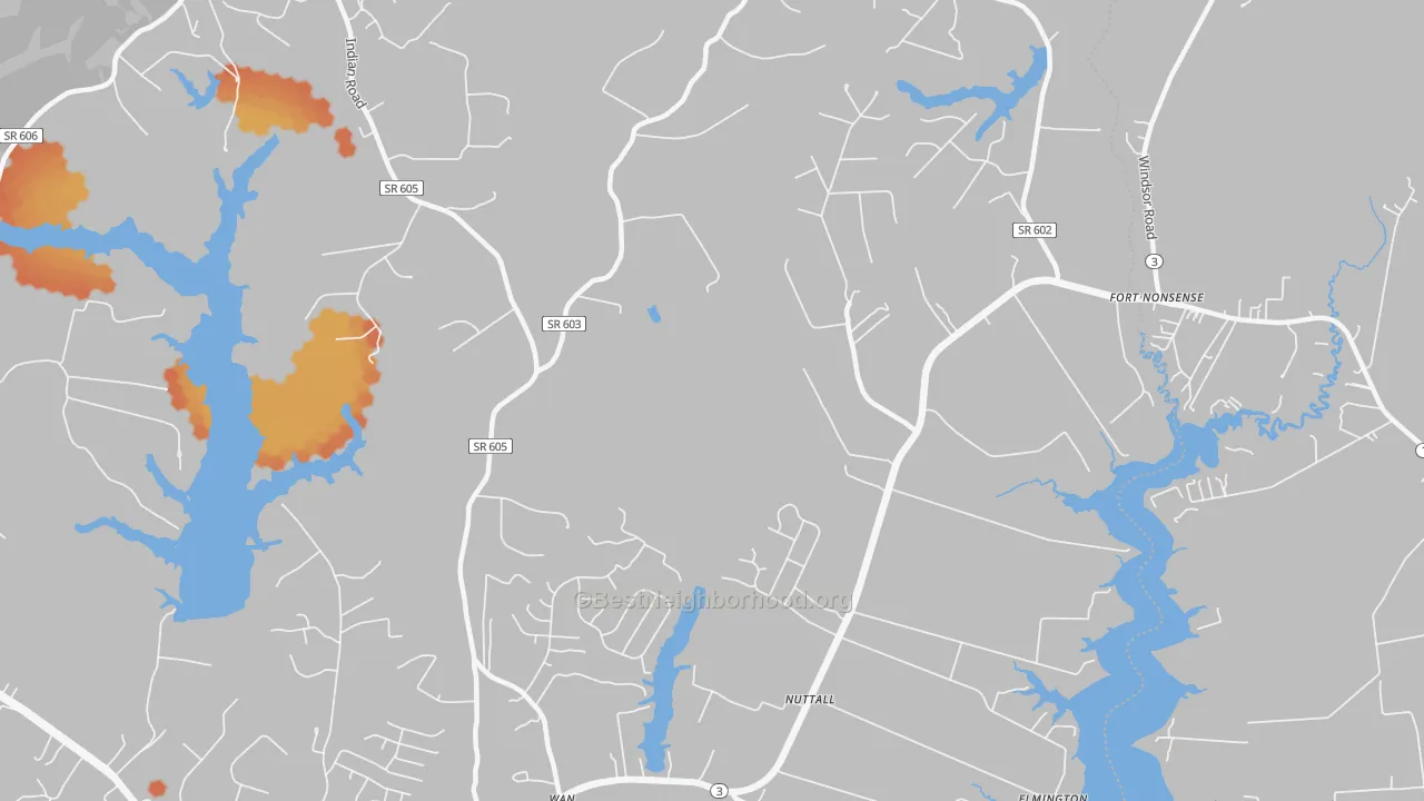Bike Grade map of Nuttall, VA