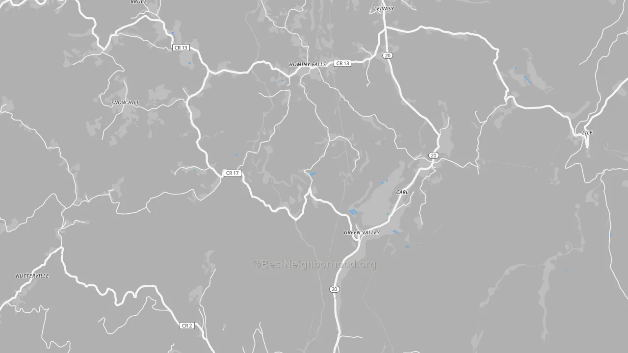 Bike Grade map of Nutterville, WV