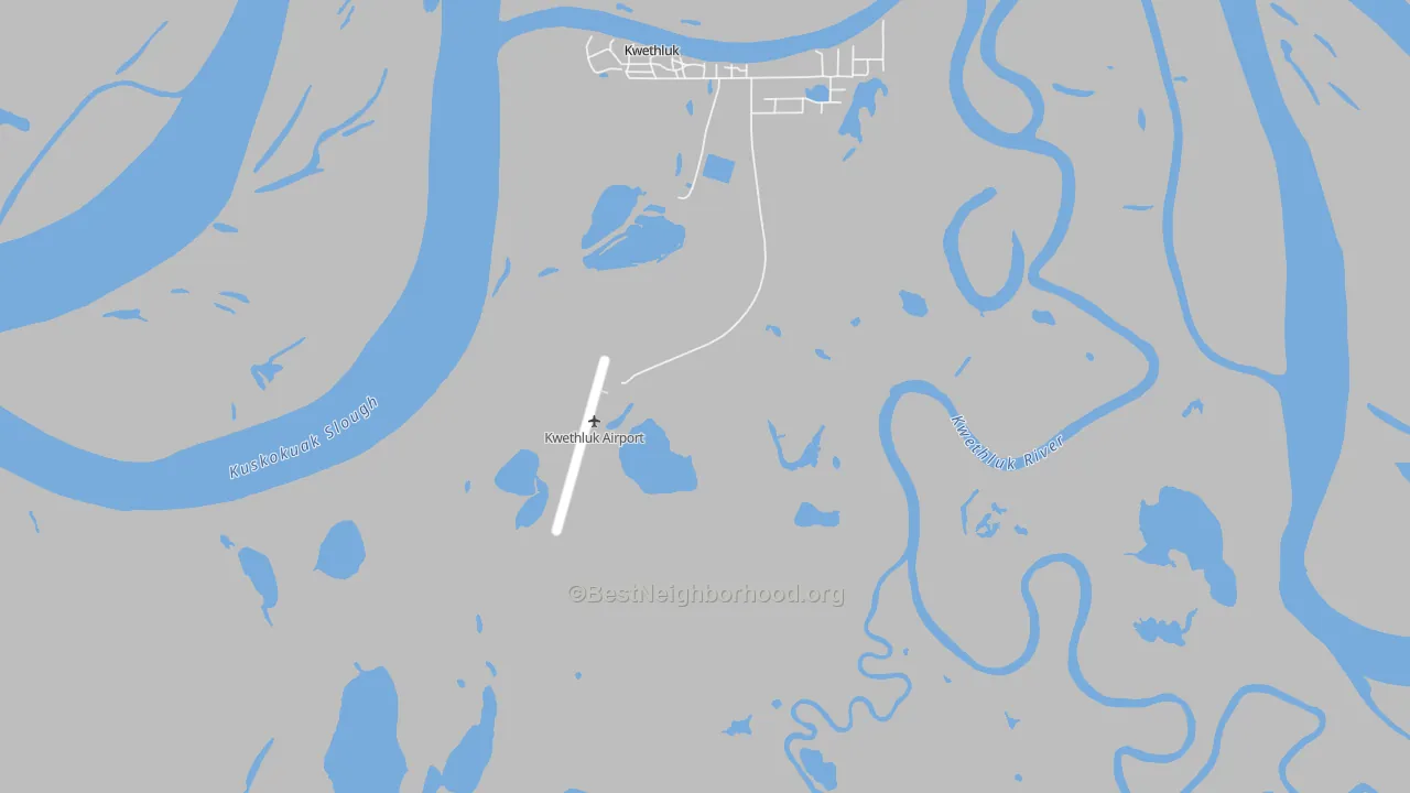 Bike Grade map of Nyac, AK