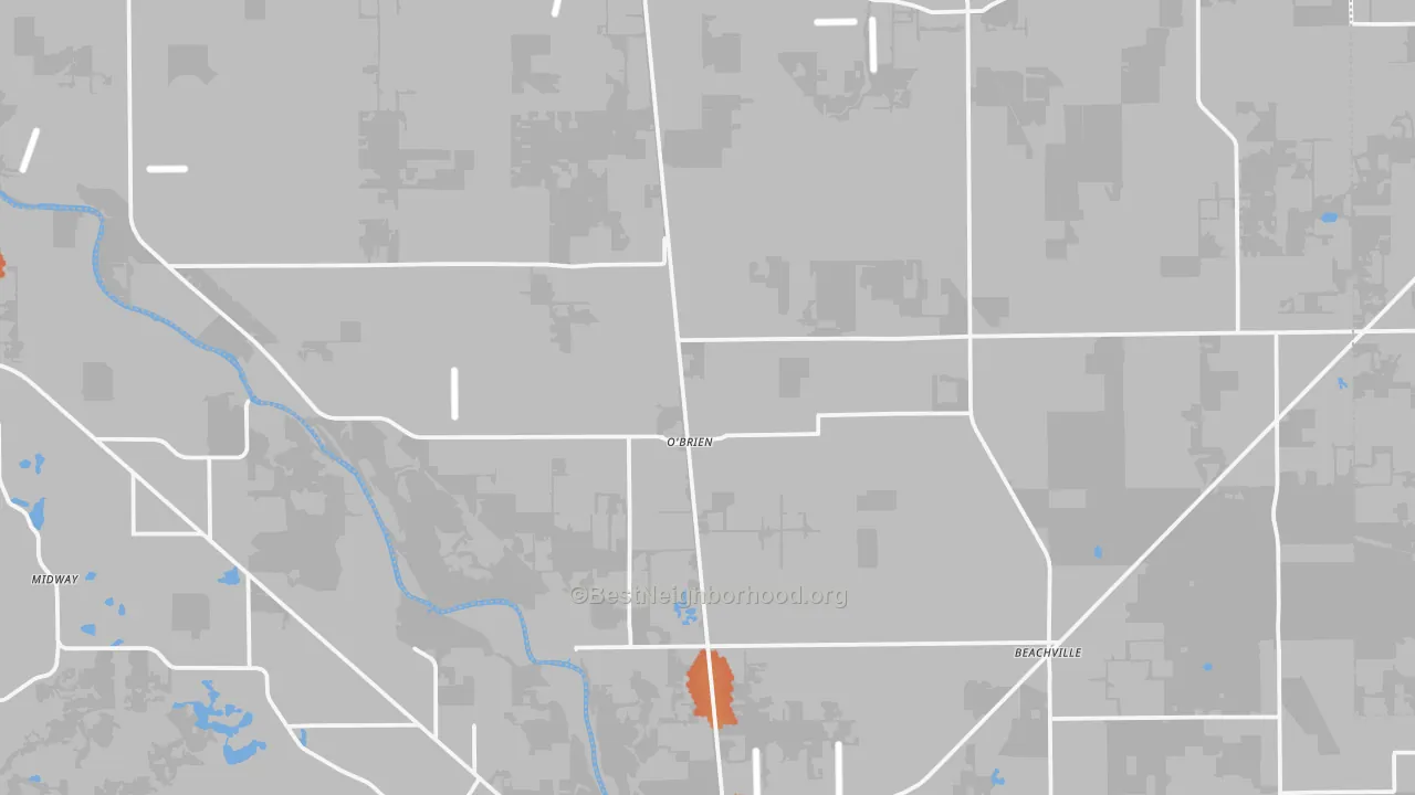 Bike Grade map of O'Brien, FL