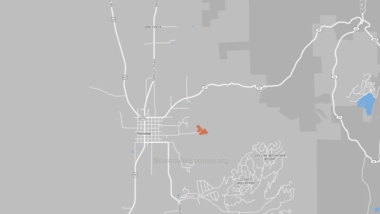 Bike Grade map of Oak Creek, UT
