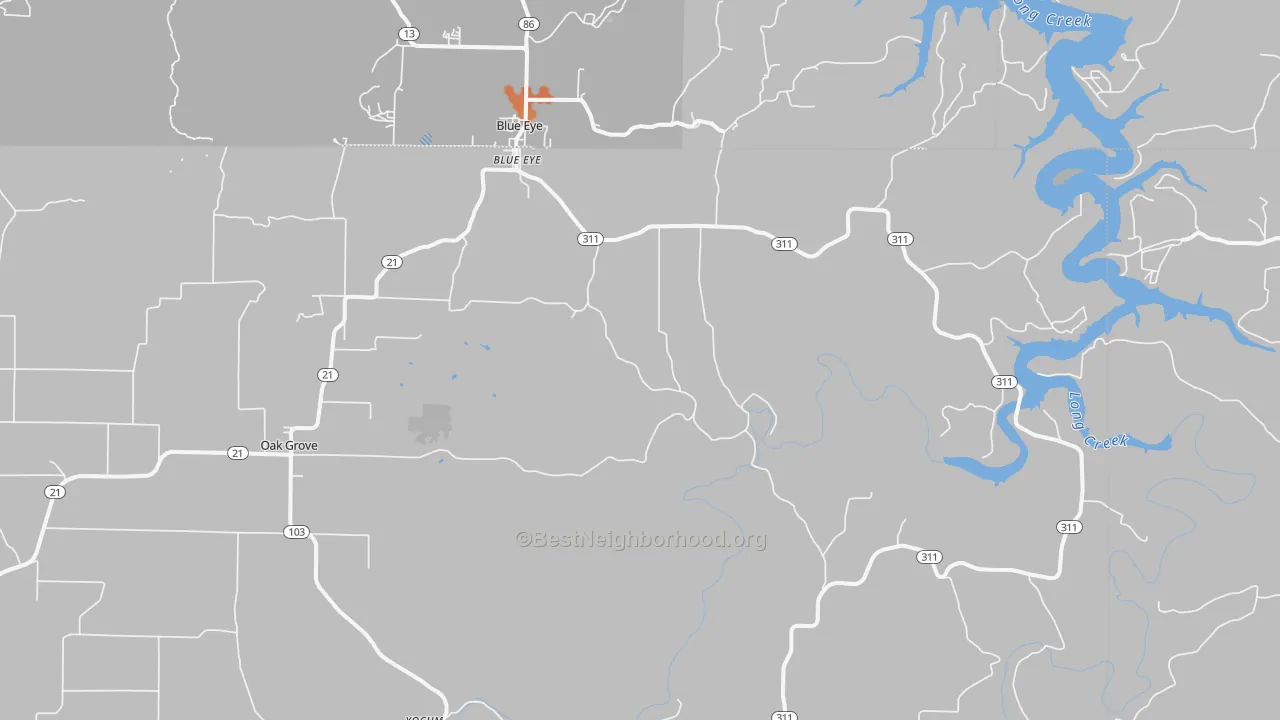 Bike Grade map of Oak Grove, AR