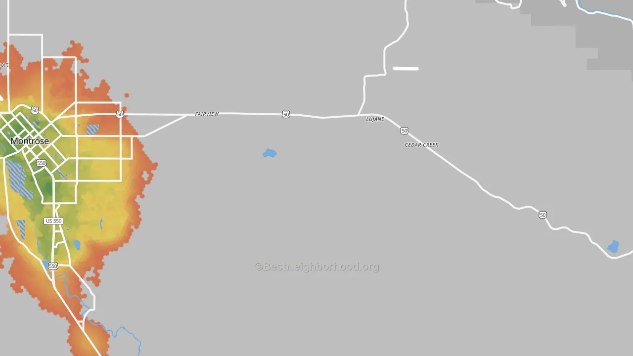 Bike Grade map of Oak Grove, CO