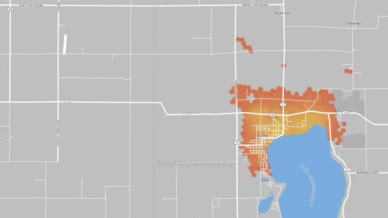 Bike Grade map of Oak Grove, IN