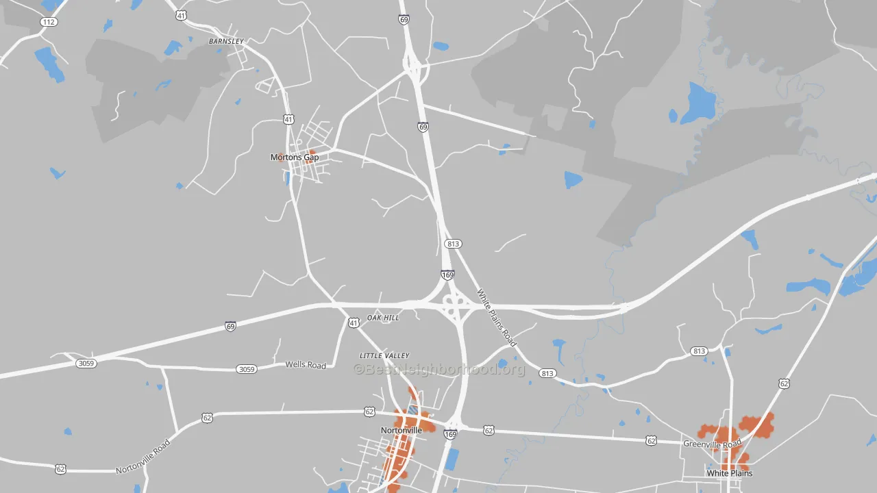 Bike Grade map of Oak Hill, KY