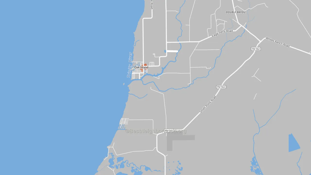 Bike Grade map of Oak Island, TX