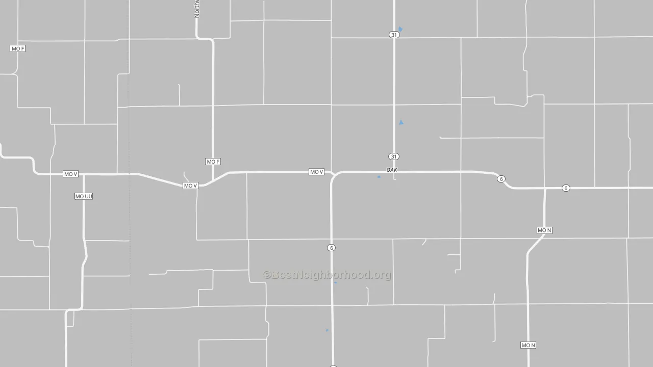Bike Grade map of Oak, MO