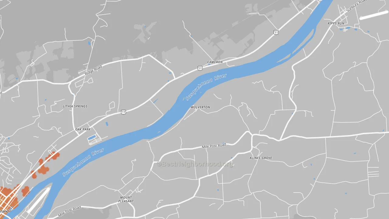 Bike Grade map of Oak Park, PA