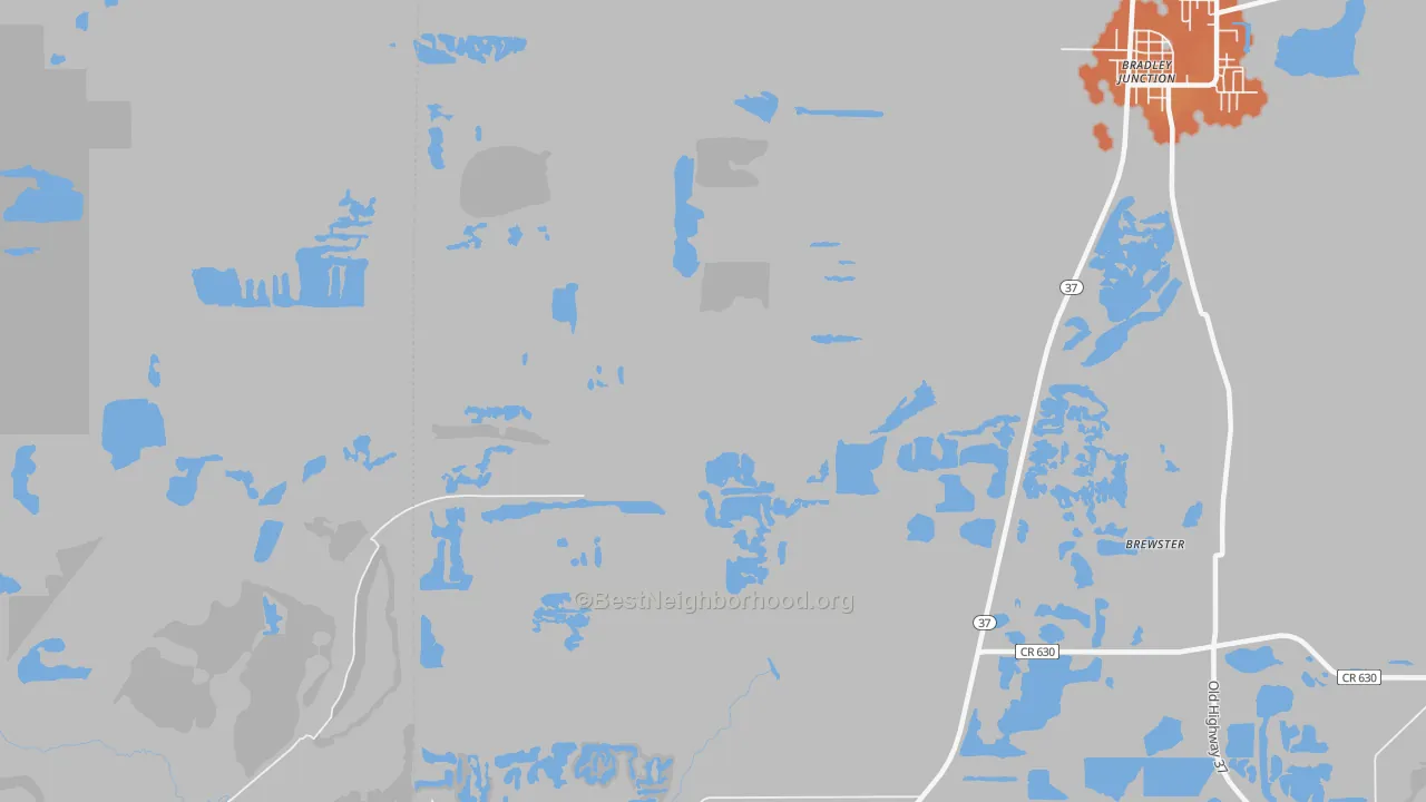 Bike Grade map of Oak Terrace, FL