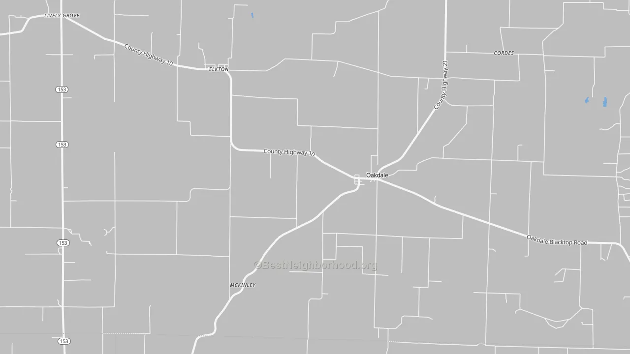 Bike Grade map of Oakdale, IL