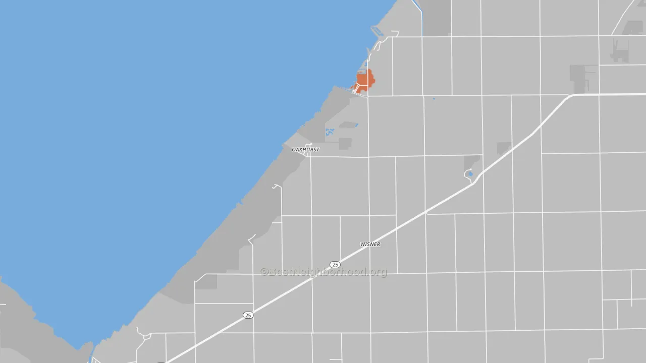 Bike Grade map of Oakhurst, MI