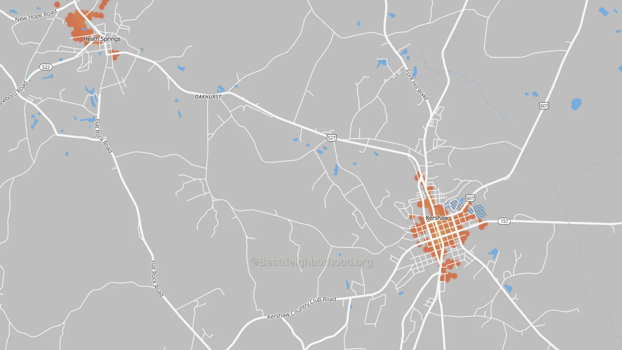 Bike Grade map of Oakhurst, SC